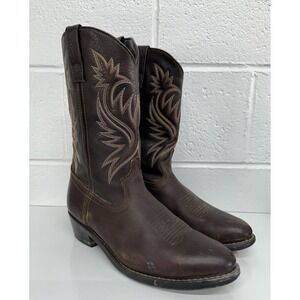 Men's Laredo Paris Brown Embroidered Cowboy Western Boots 4243 Size 10.5 EW